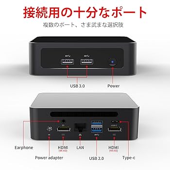Amazon.co.jp: ミニPC Ryzen 6コア12スレッド（最大4.3GHz